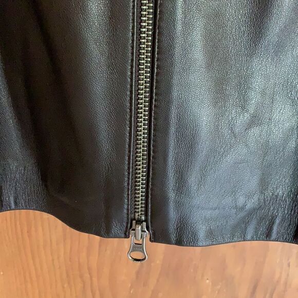 Classiques Entier brown ribbed wool leather panel jacket - Picture 5 of 9